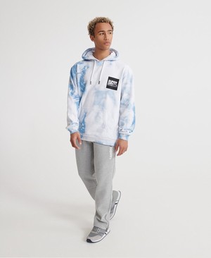 Superdry Japan Tie Dye Férfi Kapucnis Pulóver Kék | AEFNR1487